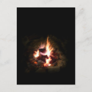 Cartão da foto da fogueira do feriado