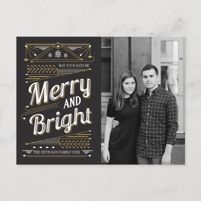 Cartão da foto do feriado do art deco (Frente)