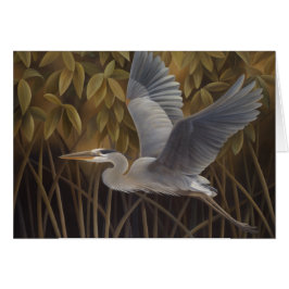 Cartão da garça-real de grande azul