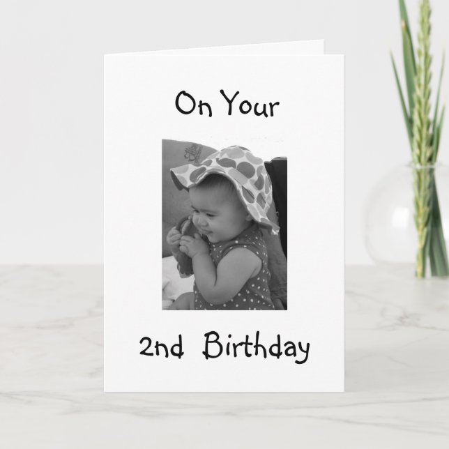 CARTÃO DA GAROTA DO BEBÊ ***segundo aniversário*** (Frente)