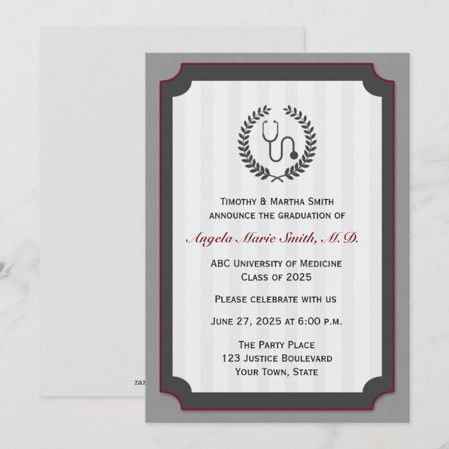 Cartão da graduação da Faculdade de Medicina (Frente/Verso)