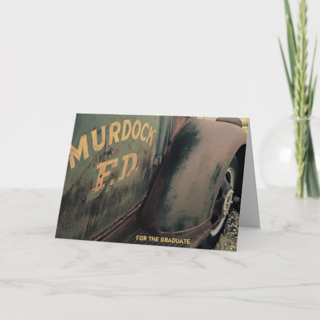 cartão da graduação para o menino (Frente)