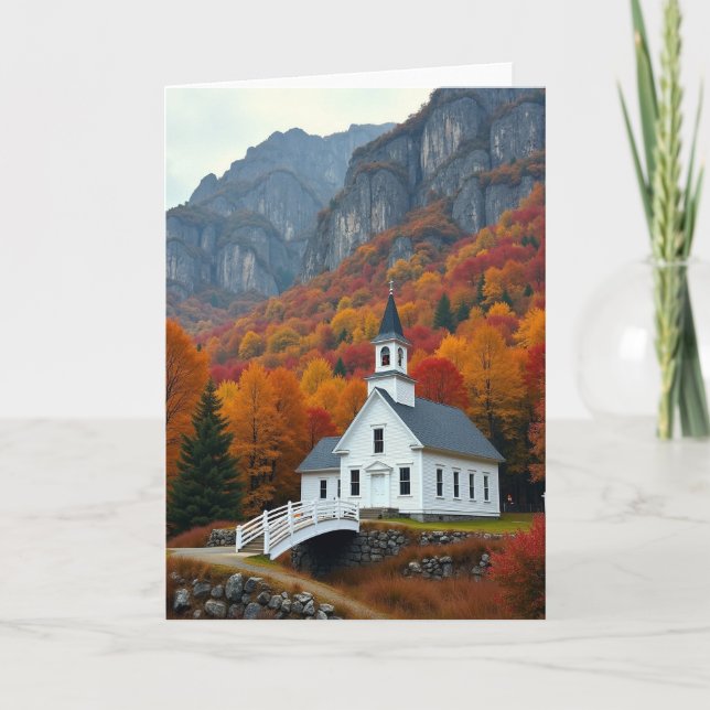 Cartão da Igreja Grata de Outono (Frente)