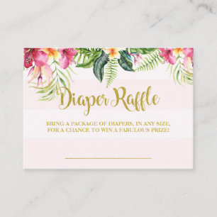 Cartão da inserção do raffle da fralda do chá de