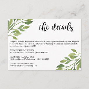 Cartão da inserção dos detalhes do casamento da