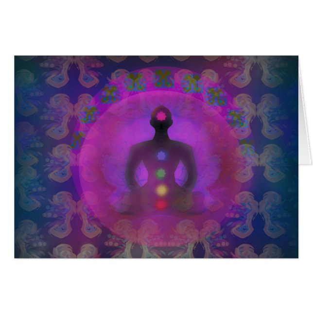 Cartão da ioga da meditação (Frente horizontal)