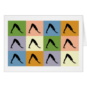 Cartão Da ioga enfrentar para baixo - o cão