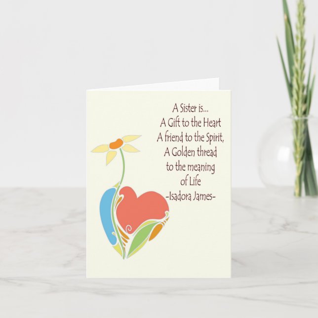 cartão da irmã (Frente)