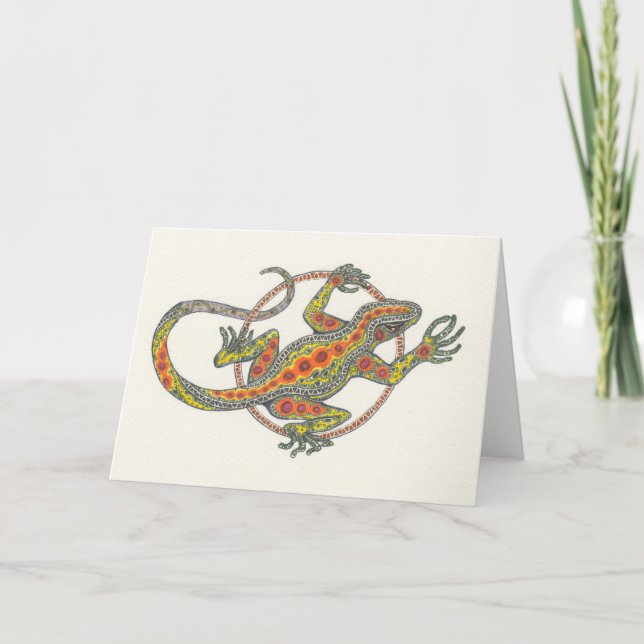 Cartão Da "lagarto Notecard senhora Sorte" (Frente)