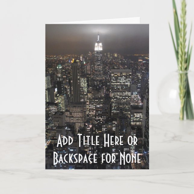 Cartão da lembrança da skyline da Nova Iorque do (Frente)