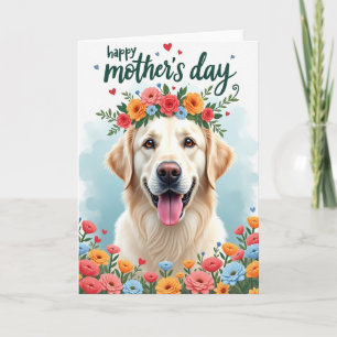 Cartão da Mãe Cachorro Dourado Falso Folheado