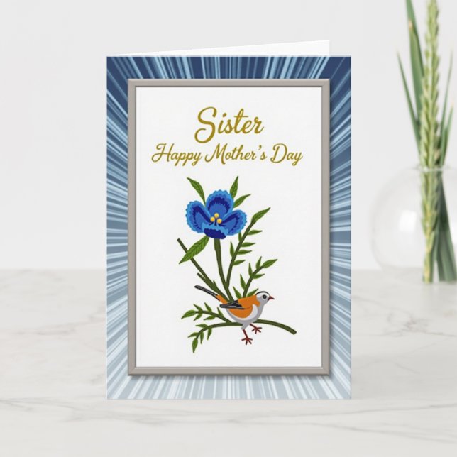 Cartão da Mãe Cerulean Bloom (Frente)