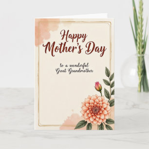 Cartão da Mãe com Aquarela de Pêssego