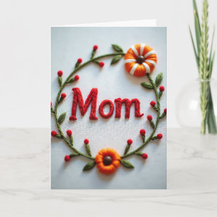 Cartão da Mãe com Flores e Folhas