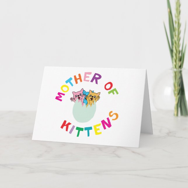 Cartão da Mãe de Kittens (Frente)