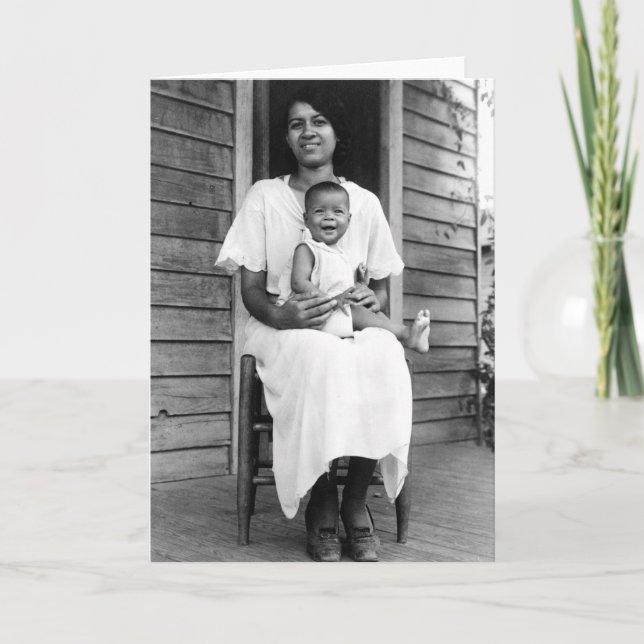 Cartão da mãe e da criança do afro-americano (Frente)