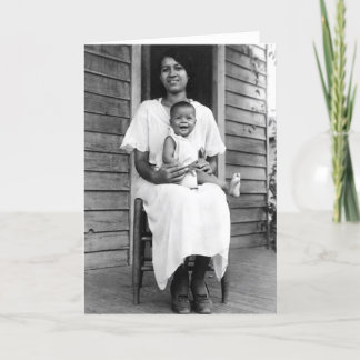 Cartão da mãe e da criança do afro-americano