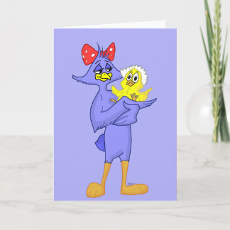 Cartão da mãe e do bebê do pássaro