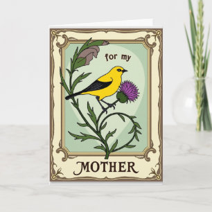 Cartão da Mãe Floral Vintage
