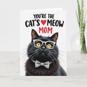 Cartão da Mãe Gata com Óculos Brilhantes