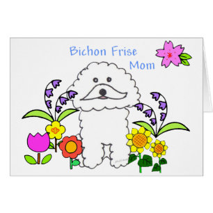 Cartão da mamã de Bichon Frise