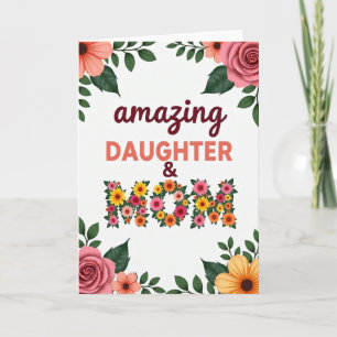Cartão da Mamãe com Flores da Filha Incrível