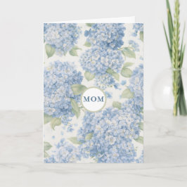 Cartão da Mamãe Floral Hydrangea Azul Presente Ele