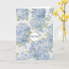Cartão da Mamãe Floral Hydrangea Azul Presente Ele