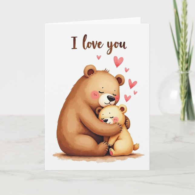 Cartão da Mamãe Urso em Aquarela (Frente)
