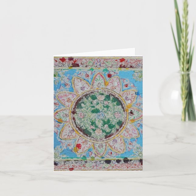 Cartão da mandala da flor (Frente)