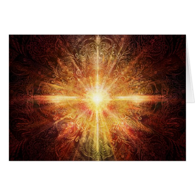 Cartão Da mandala laranja profundamente (Frente Horizontal)