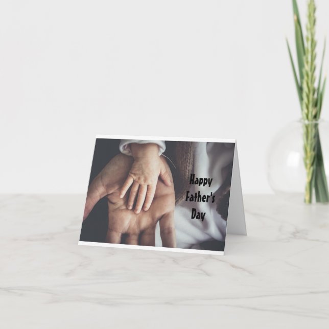 Cartão da Mão da Criança com a Mão do Pai (Frente)