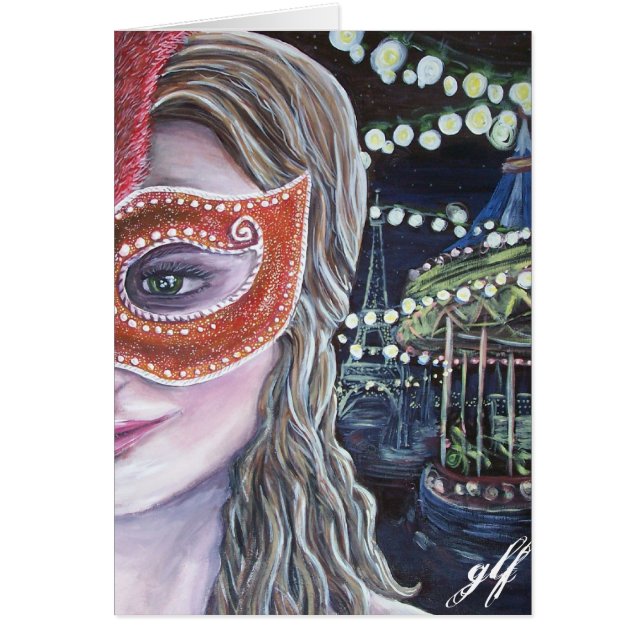 cartão da meia-noite do carnaval (Frente)
