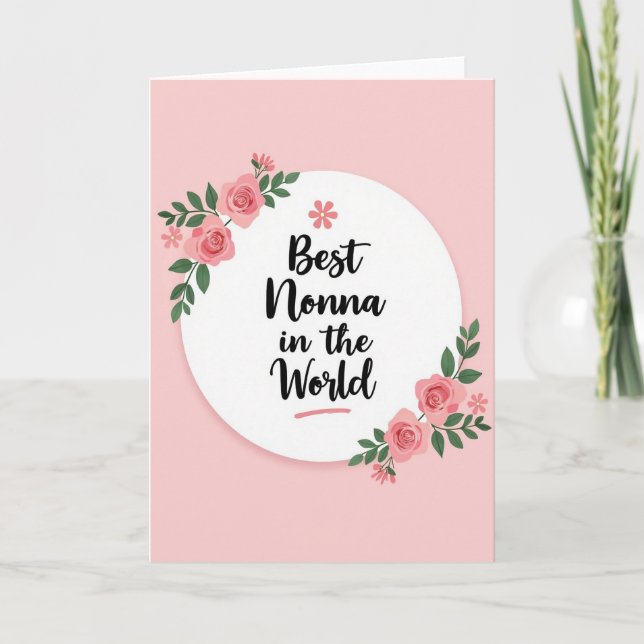 Cartão da Melhor Nonna Floral (Frente)