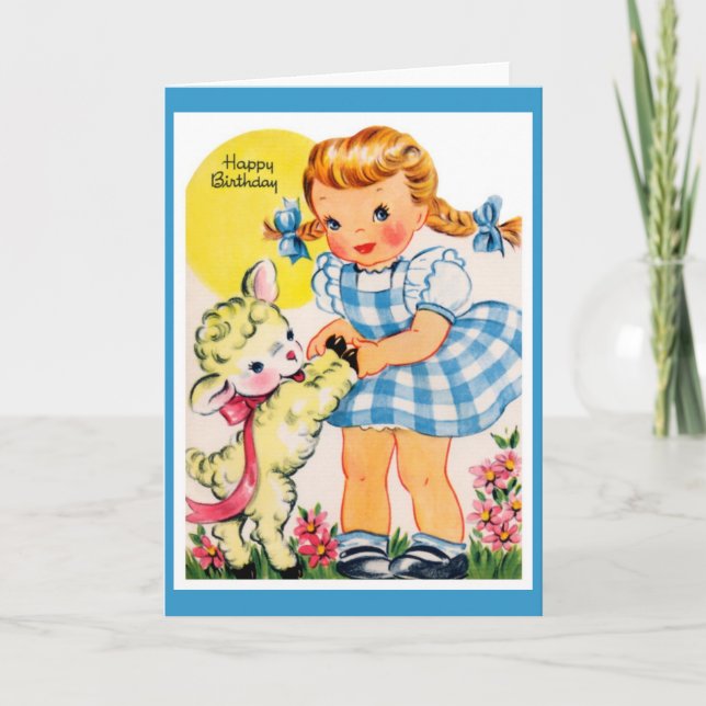 Cartão da menina do vintage (Frente)