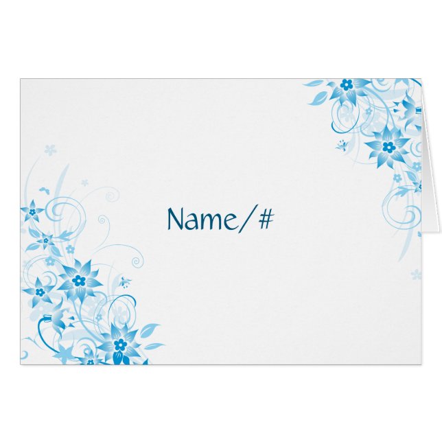 Cartão da mesa da flor da estrela azul (Frente horizontal)