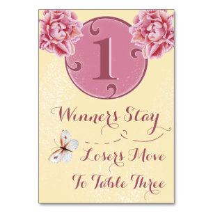 Cartão da mesa de Bunco - peônia cor-de-rosa #1