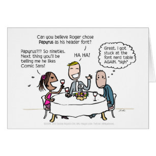 Cartão da mesa do nerd da pia batismal para