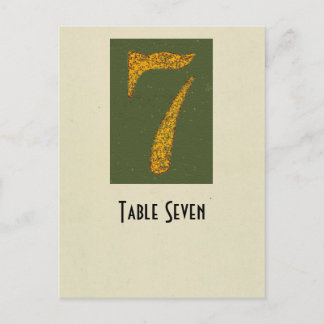 Cartão da mesa do número 7 da foto