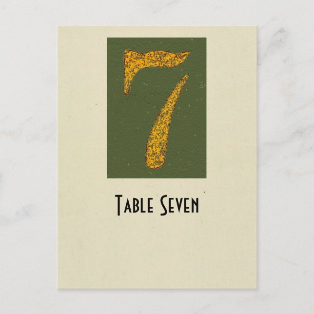 Cartão da mesa do número 7 da foto (Frente)