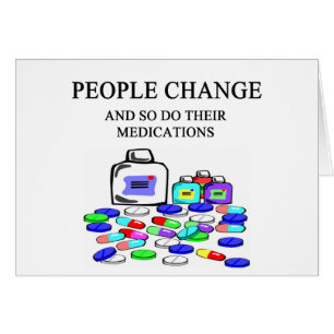 Cartão da mudança pessoas da piada das medicamentações