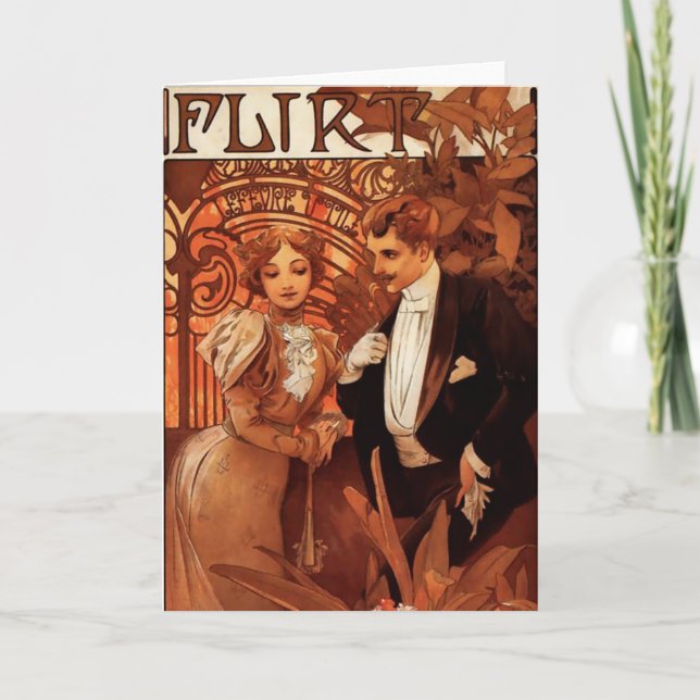 Cartão da namoradeira de Alphonse Mucha (Frente)