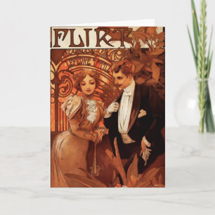 Cartão da namoradeira de Alphonse Mucha