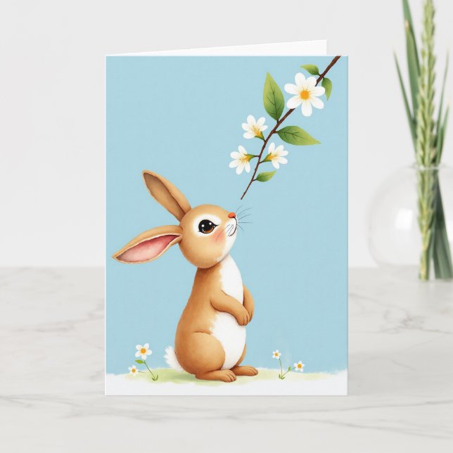 Cartão da Natureza da Flor de Coelhinho da Primave (Frente)