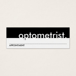 cartão da nomeação do optometrista