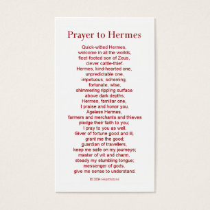 Cartão da oração de Hermes