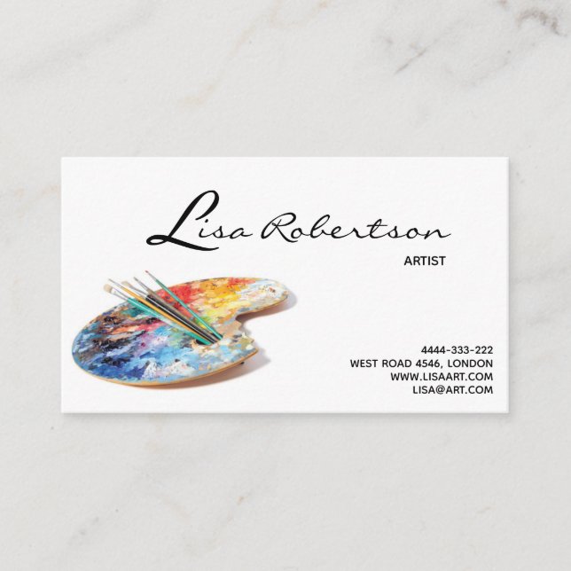 Cartão da paleta do professor do desenhar da arte (Frente)