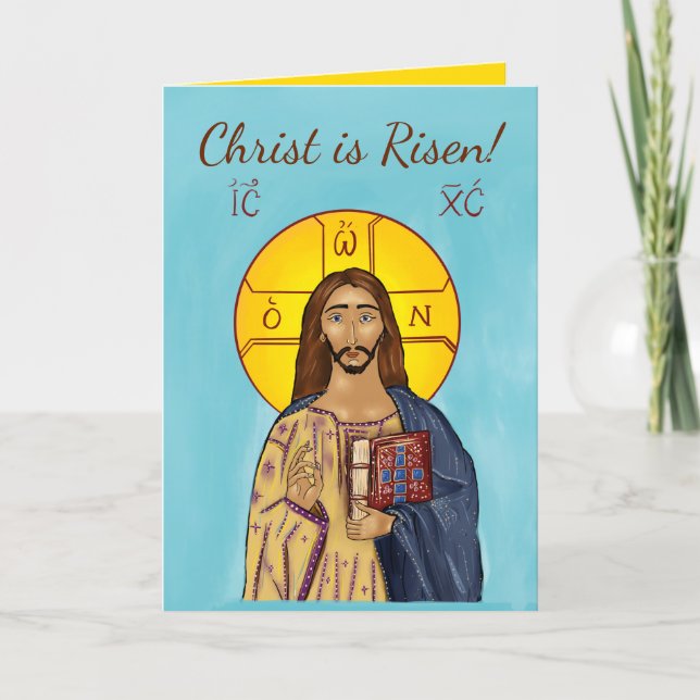 Cartão da Páscoa (Ícone de Cristo 2) (Frente)