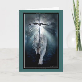 Cartão da PAZ do lobo & do amante dos animais de