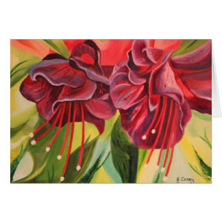 Cartão da pintura a óleo de Fuschia por Joanne